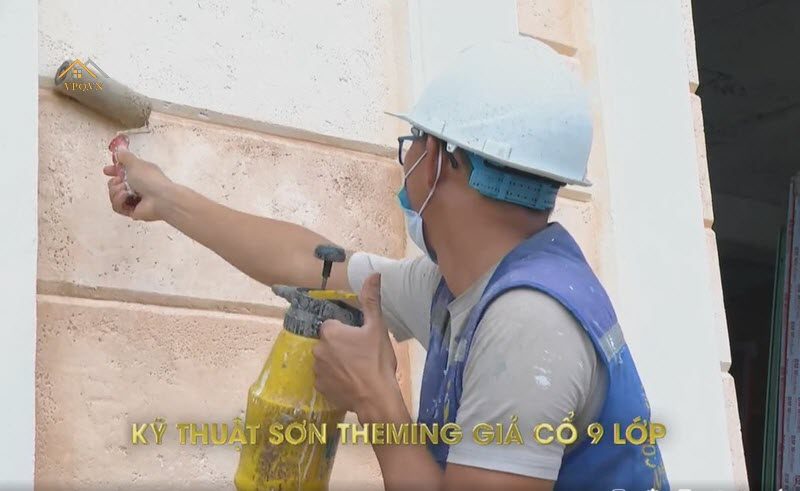 Theming giả cổ 9 lớp Shophouse The Center Địa Trung Hải